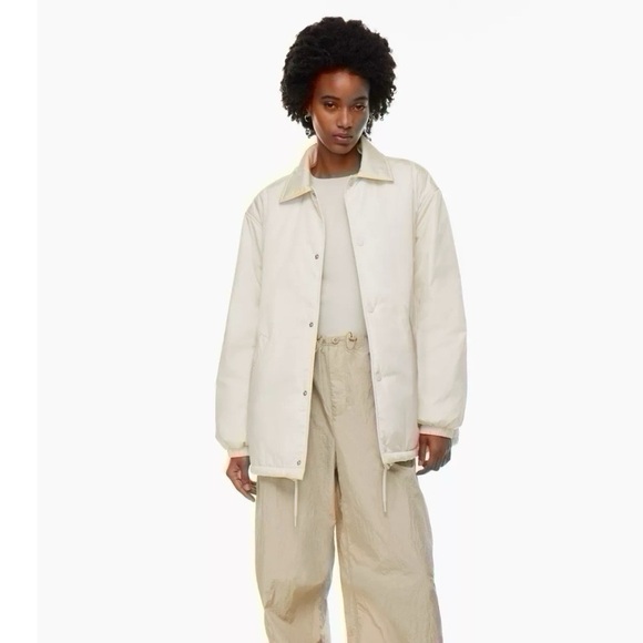 Aritzia Tna Coaches Jacket Limited Edition Matte Pearl - Picture 6 of 11